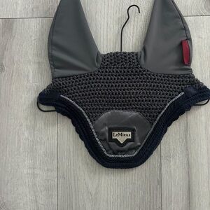 LeMieux Gray and Black Equestrian Ear Bonnet